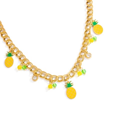 CHIZISX Halskette mit Anhänger im Vintage-Stil, mit Zirkonia, verstellbare Pulloverkette, stilvoller Schmuck für Frauen und Naturliebhaber, Einheitsgröße, Edelstahl, Kein Edelstein CHIZISX Halskette mit Anhänger im Vintage-Stil, mit Zirkonia, verstellbare Pulloverkette, stilvoller Schmuck für Frauen und Naturliebhaber, Einheitsgröße, Edelstahl, Kein Edelstein von CHIZISX
