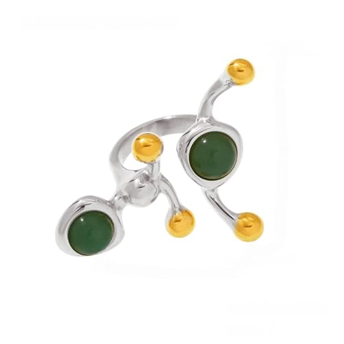 CHIZISX Handgefertigte Edelstahlringe in C-Form mit echten natürlichen Edelsteinen, 8 Stile, bequeme Passform, Größe 7, Titanstahl, Kein Edelstein CHIZISX Handgefertigte Edelstahlringe in C-Form mit echten natürlichen Edelsteinen, 8 Stile, bequeme Passform, Größe 7, Titanstahl, Kein Edelstein von CHIZISX