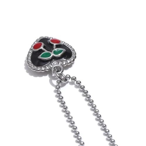 CHIZISX Herzförmige Halskette mit Kirschenanhänger, symbolisiert süße Liebe und Vitalitäten für modische Frauen, stilvolle Outfits, Einheitsgröße, Edelstahl, Kein Edelstein CHIZISX Herzförmige Halskette mit Kirschenanhänger, symbolisiert süße Liebe und Vitalitäten für modische Frauen, stilvolle Outfits, Einheitsgröße, Edelstahl, Kein Edelstein von CHIZISX