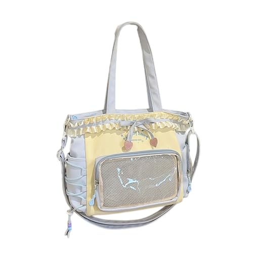 CHIZISX Kontrastfarbe Buchbeuteltasche Rucksack Gekräuseltes Spitzdetail Mehrere Taschen Geräumige Frauen Und Mädchen Wasserfest Nylon Polyester Kontrast Farbbuchs Beutel Rucksack CHIZISX Kontrastfarbe Buchbeuteltasche Rucksack Gekräuseltes Spitzdetail Mehrere Taschen Geräumige Frauen Und Mädchen Wasserfest Nylon Polyester Kontrast Farbbuchs Beutel Rucksack von CHIZISX