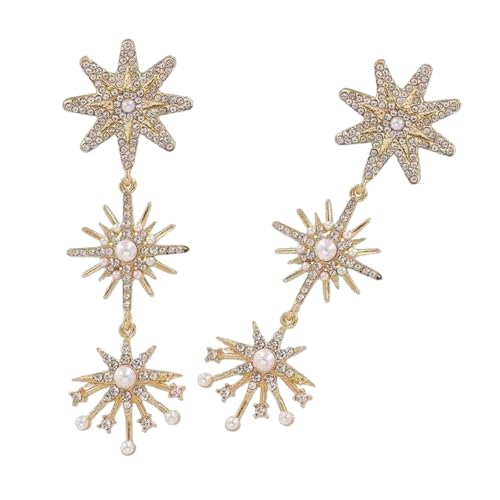 CHIZISX Lange Ohrstecker aus Legierung mit Blumenmuster und Perlen, geeignet als trendiges Damen-Geschenk CHIZISX Lange Ohrstecker aus Legierung mit Blumenmuster und Perlen, geeignet als trendiges Damen-Geschenk von CHIZISX