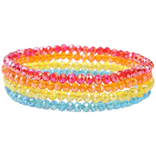 CHIZISX Lebendiges Perlenarmband Set Stretchable Multilayer Designs Modes Statement Juwely Accessoire Für Trendige Frauen Kristalle Schmuck von CHIZISX