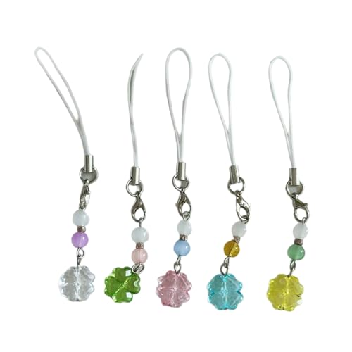 CHIZISX Luck Clovers Perlen Schneeflocke Telefon Charm Anhänger Elegante Handtasche Mode Accessoire für modische Frauen, 7cm x 8cm x 2cm, Acryllegierung von CHIZISX