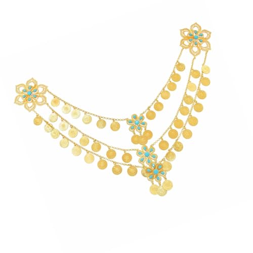 CHIZISX Mehrschichtige Legierung Münzquasten Schulterkette Halskette Schulter-Accessoire für modebewusste Frauen suchen einzigartige Stile, Einheitsgröße, Metall, Kein Edelstein von CHIZISX