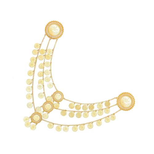 CHIZISX Mehrschichtige Legierung Münzquasten Schulterkette Halskette Schulter-Accessoire für modebewusste Frauen suchen einzigartige Stile, Einheitsgröße, Metall, Kein Edelstein von CHIZISX