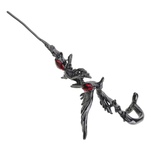 CHIZISX Mehrzweck-Ohrhaken mit dunklen Krähen aus robuster Legierung, tragbar für Musikfestivals und Partys, Einheitsgröße, Metall, Kein Edelstein von CHIZISX