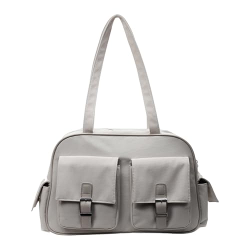 CHIZISX Messenger-Tasche aus Nylon, mehrere Innentaschen, wetterbeständig, Schultertasche, bequemer Griff, Business-Casual-Outfits, Unterarm, grau, One Size von CHIZISX