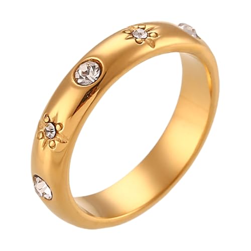CHIZISX Metallringe, Modeschmuck, Edelstahl-Textur, bequeme Ringe für einen Hauch von Farbe zu jedem Look, Edelstahl, Strass, Imitationsperlen, Kein Edelstein CHIZISX Metallringe, Modeschmuck, Edelstahl-Textur, bequeme Ringe für einen Hauch von Farbe zu jedem Look, Edelstahl, Strass, Imitationsperlen, Kein Edelstein von CHIZISX