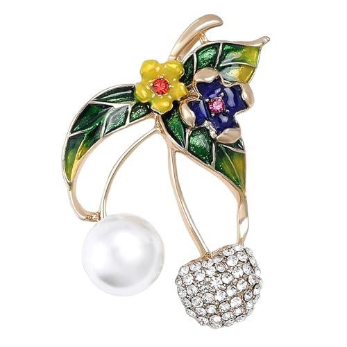 CHIZISX Modische, raffinierte Kirsch-Anstecknadel mit tropfendem Öl-Design, kontrastierendes Accessoire für Party-Kostüme von CHIZISX