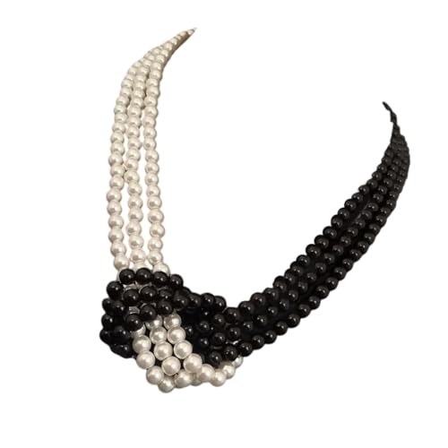 CHIZISX Modische Halskette mit Kunstperlen, mehrstufige Perlen, französischer Choker, verstellbare Länge, Halskette für Damen, Einheitsgröße, Kunstperlen, Kein Edelstein CHIZISX Modische Halskette mit Kunstperlen, mehrstufige Perlen, französischer Choker, verstellbare Länge, Halskette für Damen, Einheitsgröße, Kunstperlen, Kein Edelstein von CHIZISX
