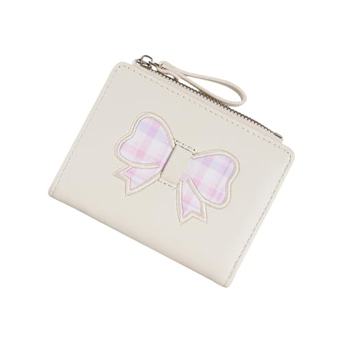 CHIZISX Modische Kartenhalter Und Reißverschlussmünze Stylish Bows Dekoration Praktische PU Reißverschlüsse Münzgrundstück Kurzfaltbares Schleifen Brieftasche von CHIZISX
