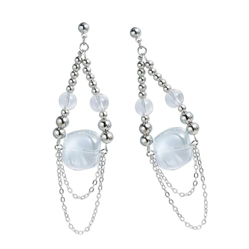 CHIZISX Modische Kettenohrringe mit Tropfen-Design, leichte baumelnde Ohrringe mit einzigartigem Quasten-Ketten-Zubehör, Einheitsgröße, Glas/glasiert, Kein Edelstein CHIZISX Modische Kettenohrringe mit Tropfen-Design, leichte baumelnde Ohrringe mit einzigartigem Quasten-Ketten-Zubehör, Einheitsgröße, Glas/glasiert, Kein Edelstein von CHIZISX