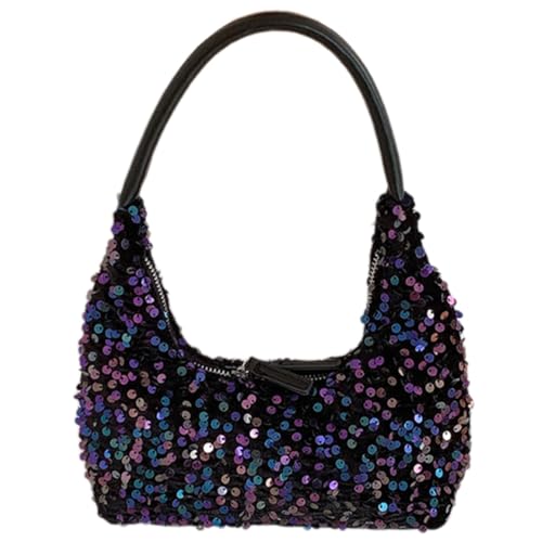 CHIZISX Modische Mehrzweck Frauen Handheld Tasche Stilvolle Farbenfrohe Pailletten Schulter Reißverschluss Handtasche Achselhalterung Einzigartig von CHIZISX