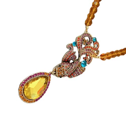 CHIZISX Modisches Fisch-Anhänger-Halskette und Ohrring-Set, Legierung, Textur, Geschenk für Damen, geeignet für verschiedene Anlässe, Einheitsgröße, Metall, Kein edelstein von CHIZISX