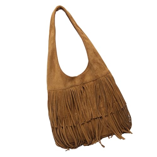 CHIZISX Praktische Umhängetasche Retro Quasten Weiche Handtasche Top Händel Vintage Unterarmtaschen Mit Multi Funktionsfächern Täglicher Käufer von CHIZISX