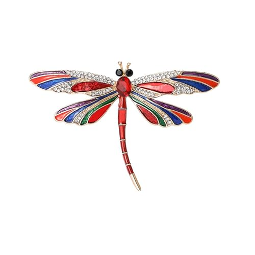 CHIZISX Retro-Brosche mit Libellen-Kristallen, elegantes Revers-Accessoire mit Strasssteinen und Tiermotiven für Damen und Mädchen, Modeschmuck von CHIZISX