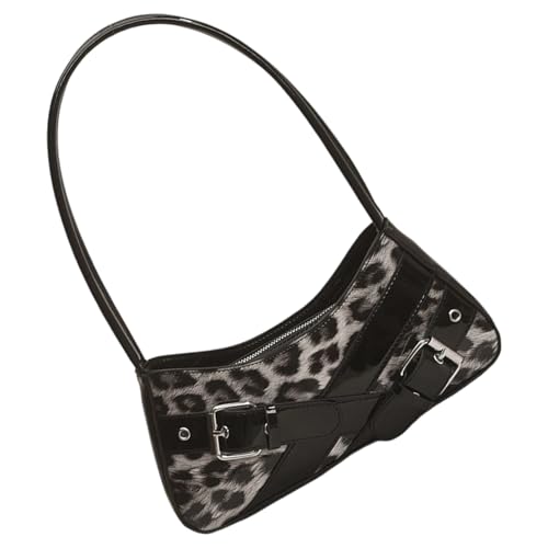 CHIZISX Retro-Umhängetasche für Damen, stilvolle Unterarmtasche, Leopardenmuster, Achselhöhle, weiblicher Griff, trendige Handtasche, Damen-Schultertasche, PU-Leder, Achselhöhle, Leopardenmuster von CHIZISX