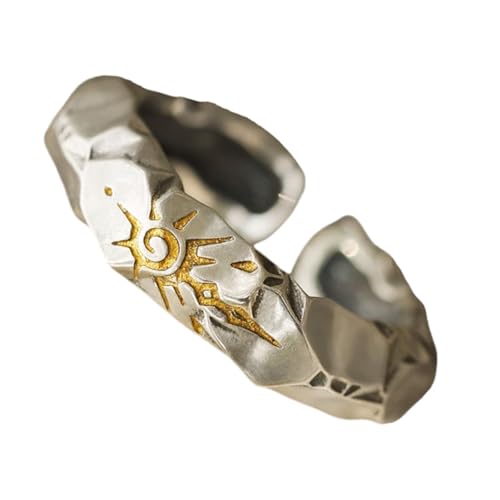 CHIZISX Ringe aus Zinklegierung im Retro-Stil mit aufwendigen Schnitzereien und bequemer Passform, tragbar für Mode-Enthusiasten, Zink, Kein Edelstein von CHIZISX