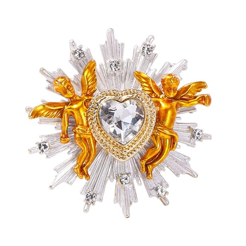 CHIZISX Robuste Engelsherz-Brosche, einzigartige Engelsherz-Brosche, elegantes Revers-Accessoire für Hochzeiten und Partys. von CHIZISX