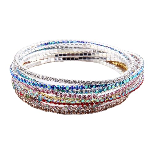CHIZISX Stilvolle Strasssteine ​​Handchain Mit Mehrschichtiger Elastisches Armband Bunte Edelsteine ​​Armbänder Für Partys Und Feierlichkeiten von CHIZISX