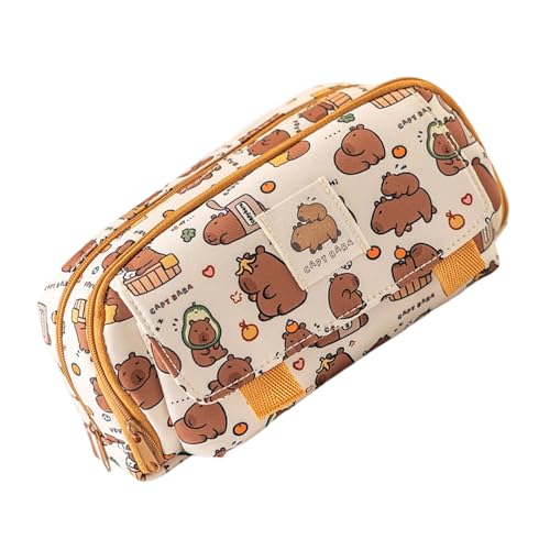 CHIZISX Tierstiftkoffer Großer Kapazität Stiftbeutel Für Schulmaterial Organisieren Marker Schere Radiergummis Aufbewahrung Schöner Capybara Box Beutel von CHIZISX