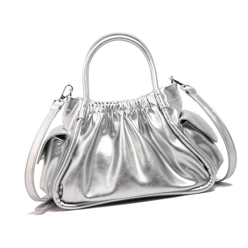 CHIZISX Trendige Kleine Satchel Handtasche Für Frauen PU Leder Faltenwolken Umhängetasche Mit Verstellbarem Gurt Crossbody Geldbörse Frauen Crossbody Geldbeutel von CHIZISX