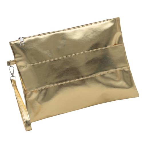 CHIZISX Trendige Umschlag-Clutch-Tasche, raffiniertes metallisches PU-Leder, Handschlaufe für modebewusste Frauen, lässig, formelle Abend-Clutch, gold, One Size CHIZISX Trendige Umschlag-Clutch-Tasche, raffiniertes metallisches PU-Leder, Handschlaufe für modebewusste Frauen, lässig, formelle Abend-Clutch, gold, One Size von CHIZISX