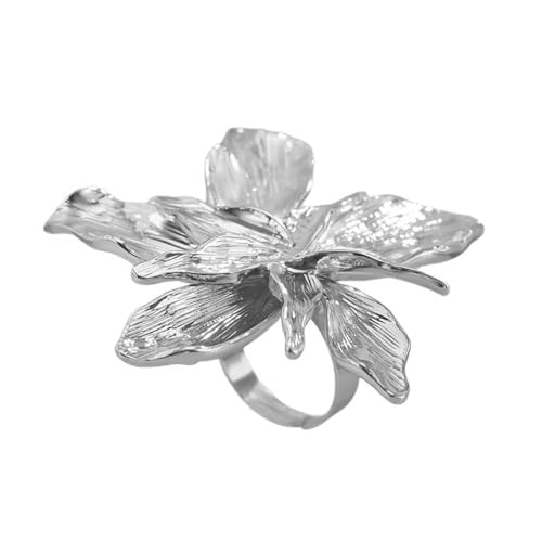 CHIZISX Übertriebene große Blütenblätter, modisches Accessoire für Frauen, Grunge-Schmuck, Statement-Stücke, Metall, Kein Edelstein CHIZISX Übertriebene große Blütenblätter, modisches Accessoire für Frauen, Grunge-Schmuck, Statement-Stücke, Metall, Kein Edelstein von CHIZISX