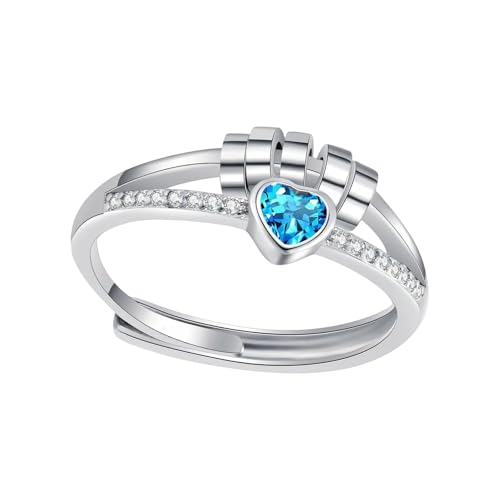 CHIZISX Verstellbare 2-in-1-Spinner-Ringe für Damen und Herren, stabiles Messing mit Herz- und Perlen-Designs für Angstlinderung, Kupfer, Kein Edelstein von CHIZISX