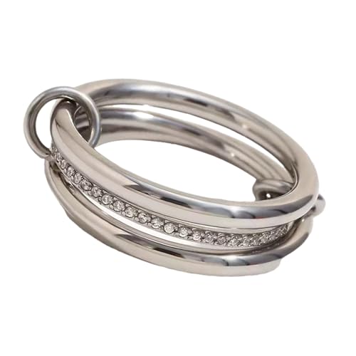 CHIZISX Vielseitiger Ring mit eleganten Steinen, robuster Titan-Stahl, Modeschmuck, Statement-Stücke für Sie, Titanstahl, Kein Edelstein CHIZISX Vielseitiger Ring mit eleganten Steinen, robuster Titan-Stahl, Modeschmuck, Statement-Stücke für Sie, Titanstahl, Kein Edelstein von CHIZISX