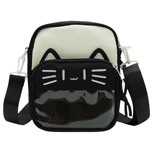 Damentasche Harajukus Itabag Lovely Cats Crossbody Fashion Phone Japanese Styles Shoulder For Pin Display, Schwarz , One Size von CHIZISX