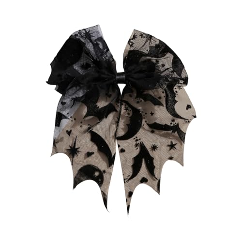 Halloween Fledermaus Haarnadel Spitze Haarspangen Damen Mädchen Kostüm Party Dekoration Tüll Schleier Haarspange mit Stickerei Gothic Spitze Haarschleifen Halloween von CHIZISX