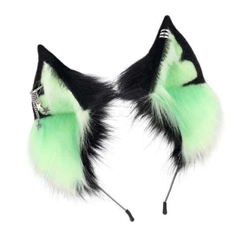 Handgefertigtes Kunstpelztier Ohr Haarband Plüsch Cosplay Haarschmuck für Frauen Mädchen Party Plüsch Katzenohren Haarschmuck von CHIZISX