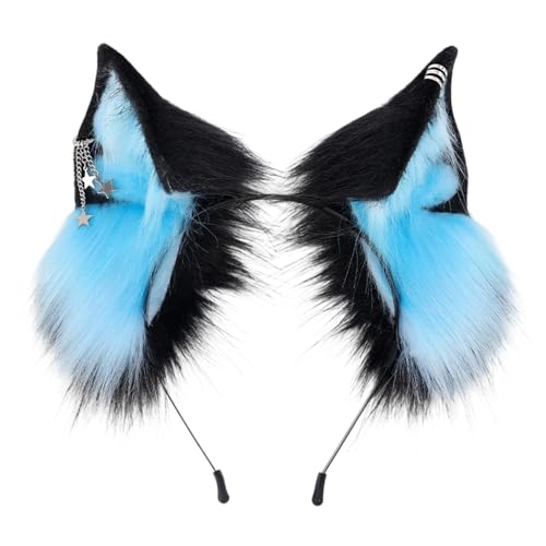 Handgefertigtes Kunstpelztier Ohr Haarband Plüsch Cosplay Haarschmuck für Frauen Mädchen Party Plüsch Katzenohren Haarschmuck von CHIZISX
