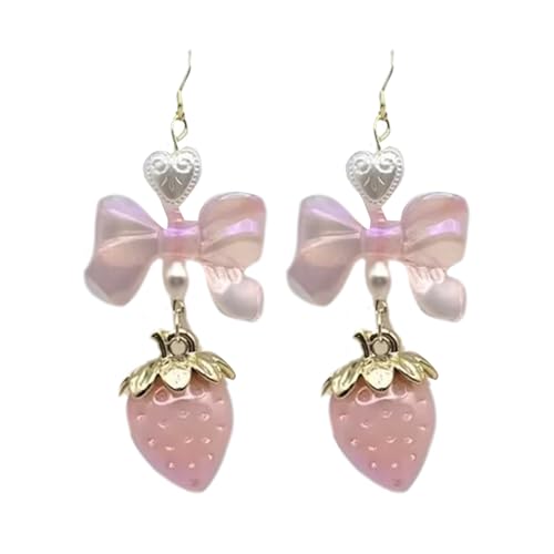 Mode Erdbeer Bowknot Ohrringe Accessoire Für Frauen Schöne Süße Legierungsohrringe Mit Stilvollem Polnischem Finish Verspielte Lebhafte Lebendige Designs von CHIZISX