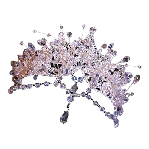 Raffinierte Brautkristalle Kronen Modische Silberne Prinzessin Tiaras Für Besondere Anlässe Stilvolle Outfits Täglich Gebrauch Braut Kopfbedeckung von CHIZISX