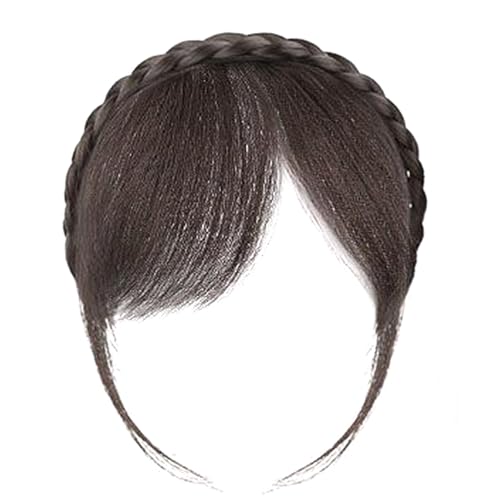 Realistische Pony-Stirnband-Perücken für Damen, steigert das Haarvolumen, Pony, Haarreifen für verschiedene Anlässe, Outfit, synthetische Haarverlängerungen von CHIZISX