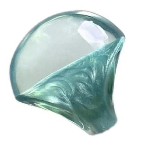 Shimmering Resin Cocktail Rings Glossy Inner Coating 8 Size Adjustable Fit Trendy Accessory For Parties And Everyday Use Pearlescents White Black Green, Einheitsgröße, Wie beschrieben, Wie beschrieben von CHIZISX