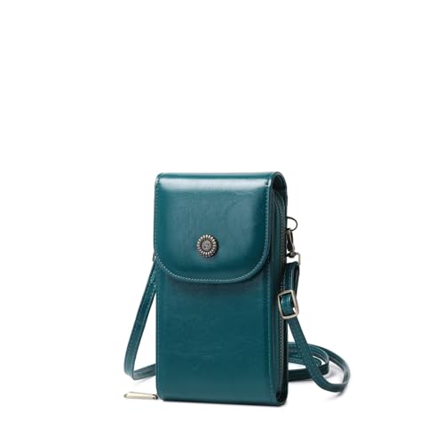 CHJIEXDEC Kleine Umhängetasche für Damen, Handy-Geldbörse, RFID-blockierend, Schultertasche, Geldbörse mit Kreditkartenfächern, Grün , Handy-Geldbörse, RFID-blockierend, Schultertasche, Geldbörse mit von CHJIEXDEC
