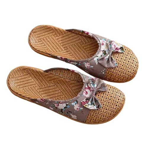 CHJING Sommerhausschuhe damen Sommer Gras Paar Sandalen Für Herren Haus Innenboden Leinen Hausschuhe Für Frauen Haus-G-37/38 von CHJING