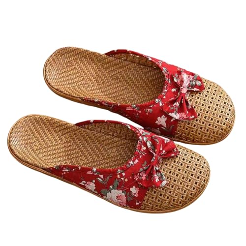 CHJING Sommerhausschuhe damen Sommer Gras Paar Sandalen Für Herren Haus Innenboden Leinen Hausschuhe Für Frauen Haus-O-35/36 von CHJING