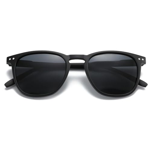 CHJING Sonnenbrille Herren Mode Polarisierte Sonnenbrille Männer Frauen Retro Runde Sonnenbrillen Brillenschatten-Schwarz von CHJING