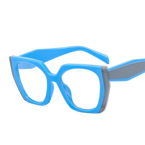 CHJING Sonnenbrille Herren Mode Unregelmäßige Quadratische Sonnenbrille Für Frauen Männer Retro Moderne Katzenauge Damen Sonnenbrille-Blau Grau-Wie Das Bild von CHJING