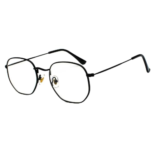 CHJING Sonnenbrille Herren Polygon Sonnenbrille Metall Sonnenbrille Kleine Rahmen Quadratische Sonnenbrille Für Männer Frauen Uv -Schutz-B-Klar von CHJING