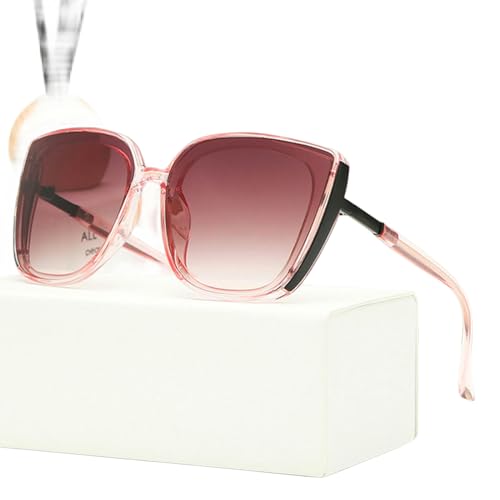 CHJING Sonnenbrille Herren Sonnenbrille Frauen Modische Katzenauge Sonnenbrille Weibliche Outdoor -Einkaufsschatten Männer Fahren Brillen-Klarer Stifttee-Wie Das Bild Gezeigt von CHJING