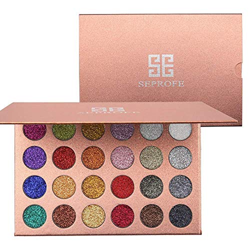 24 Farbe Gedrückt Glitter Lidschatten Palette Metallic Hoch Pigmentiert Shimmery Wasserdicht Lang Lebig Glitzer Eyeshadow von CHJUZI