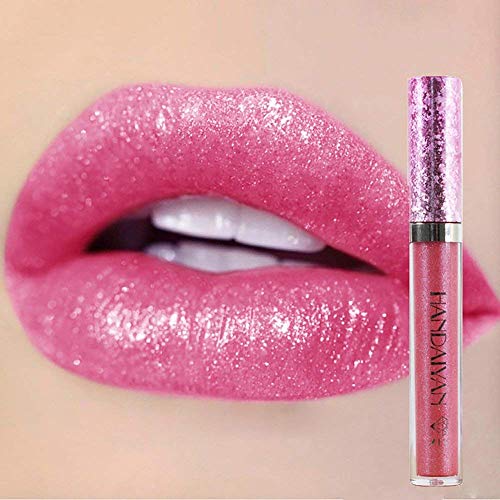 Lip gloss Metallischer Diamant Lipstick Flüssiger Funkeln Schimmer Lippenstift Nonstick Schalen Make-up Lippenglanz (D) von CHJUZI