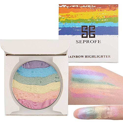 Rainbow Highlighter Blusher Lidschatten Bronzer Contour Schimmer Pulver Palette Set von CHJUZI