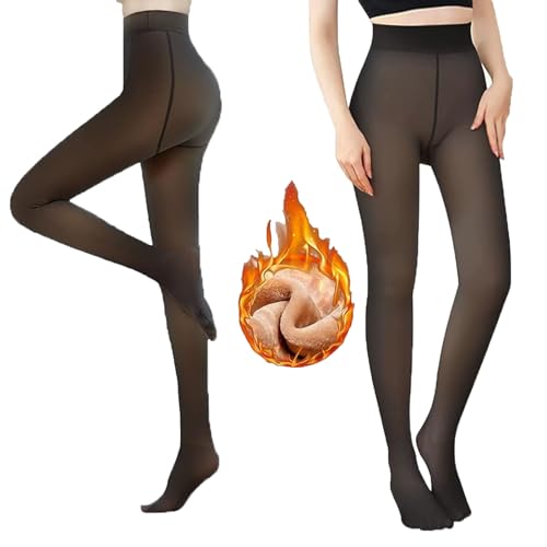 CHLDYCST Damen Winter Strumpfhosen Thermo Strumpfhose gefüttert S/M/L, Durchscheinend Plüschstrümpfe Pantyhose Wärmende Fleece Strumpfhose von CHLDYCST