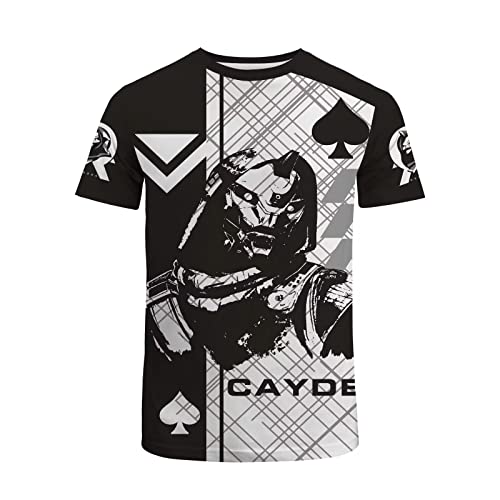 CHLOBLOM Cayde 6 T-Shirt Spiel Cosplay Kostüm Herren Top Shirts (Medium, Schwarz) von CHLOBLOM